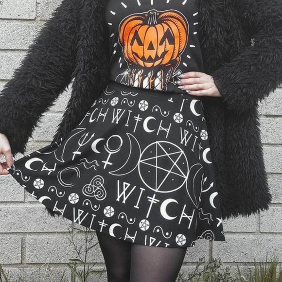 Too Fast Imma Witch Skater Skirt NWT - Picture 4 of 6
